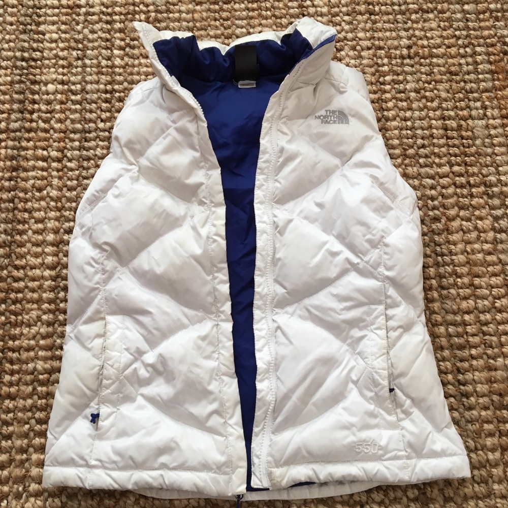 White puffer Northface winter vest